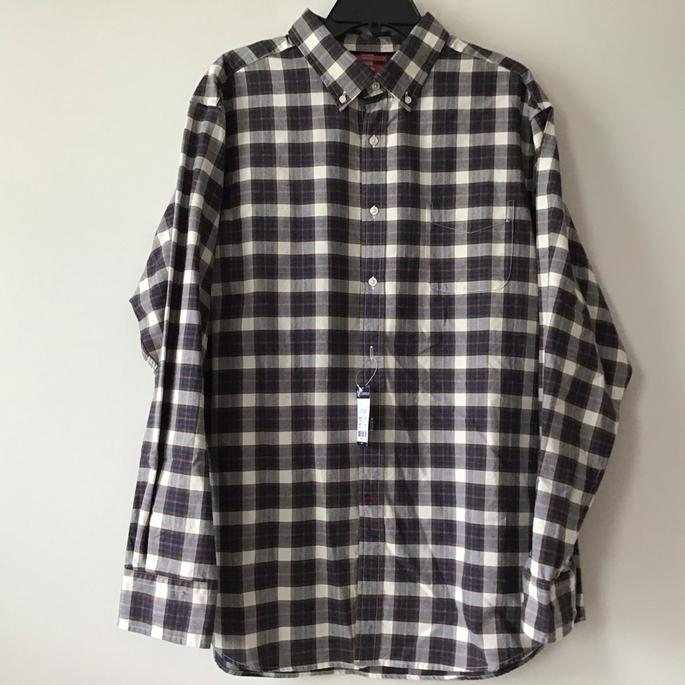 Daniel Cremieux Shirt XXL SLIM FIT. NWT $79.50 Navy White Red  PTP=26”.